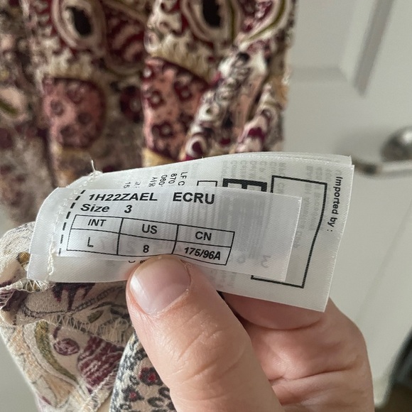 Ba&sh Zael Midi Paisley Boho Printed Ruffle Dress Ecru - Picture 8 of 12